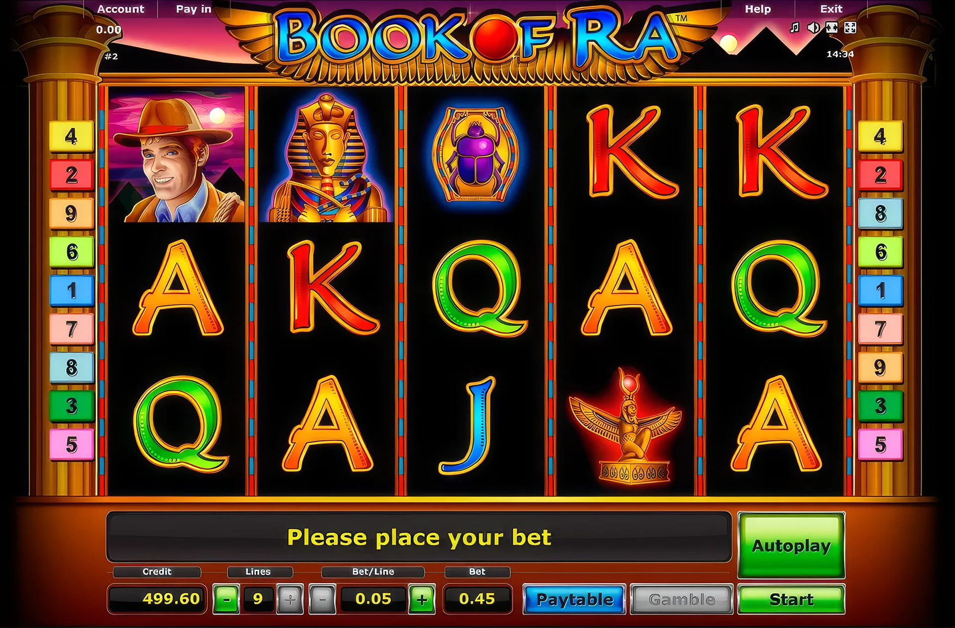 Screenshot von Book of Ra